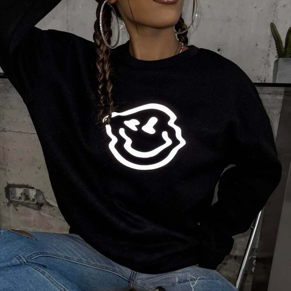 Women's Black and Silver Sweatshirt